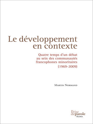 cover image of Le développement en contexte